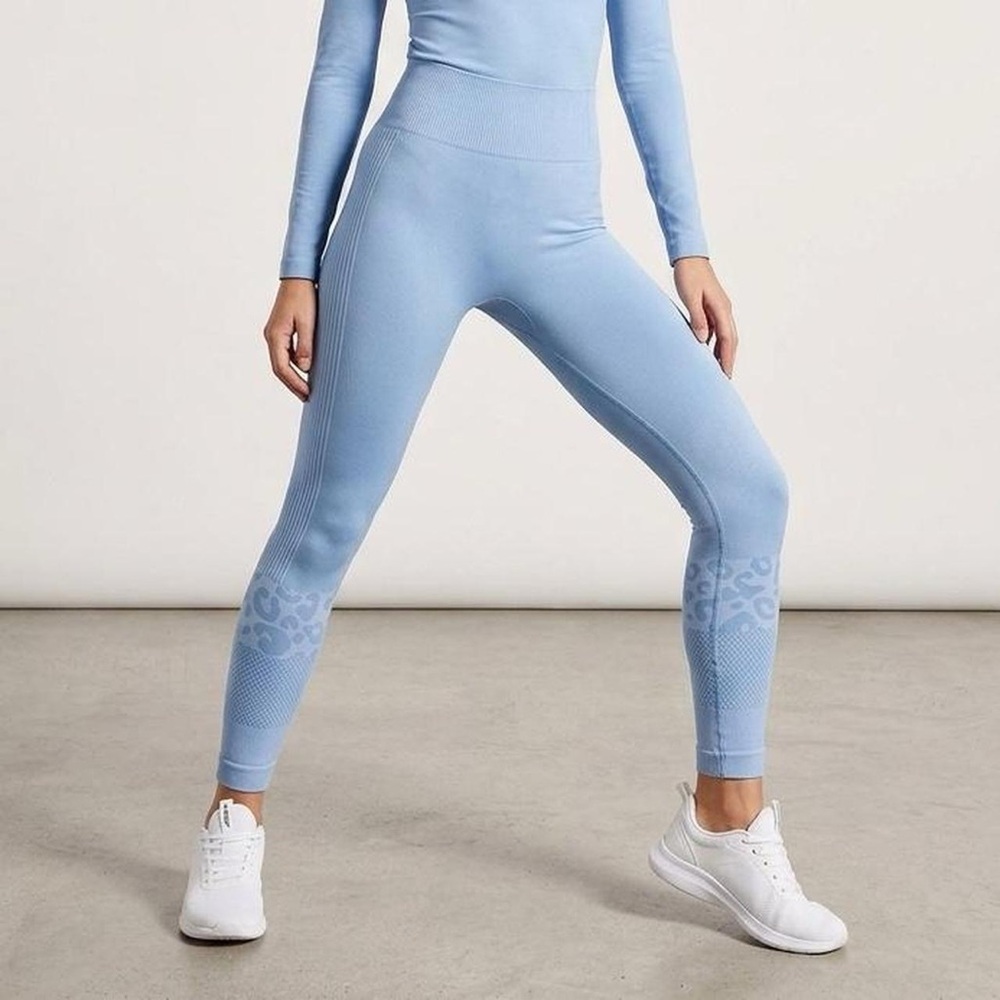 Sweaty Betty Sky Blue Seamless High-Rise Leggings